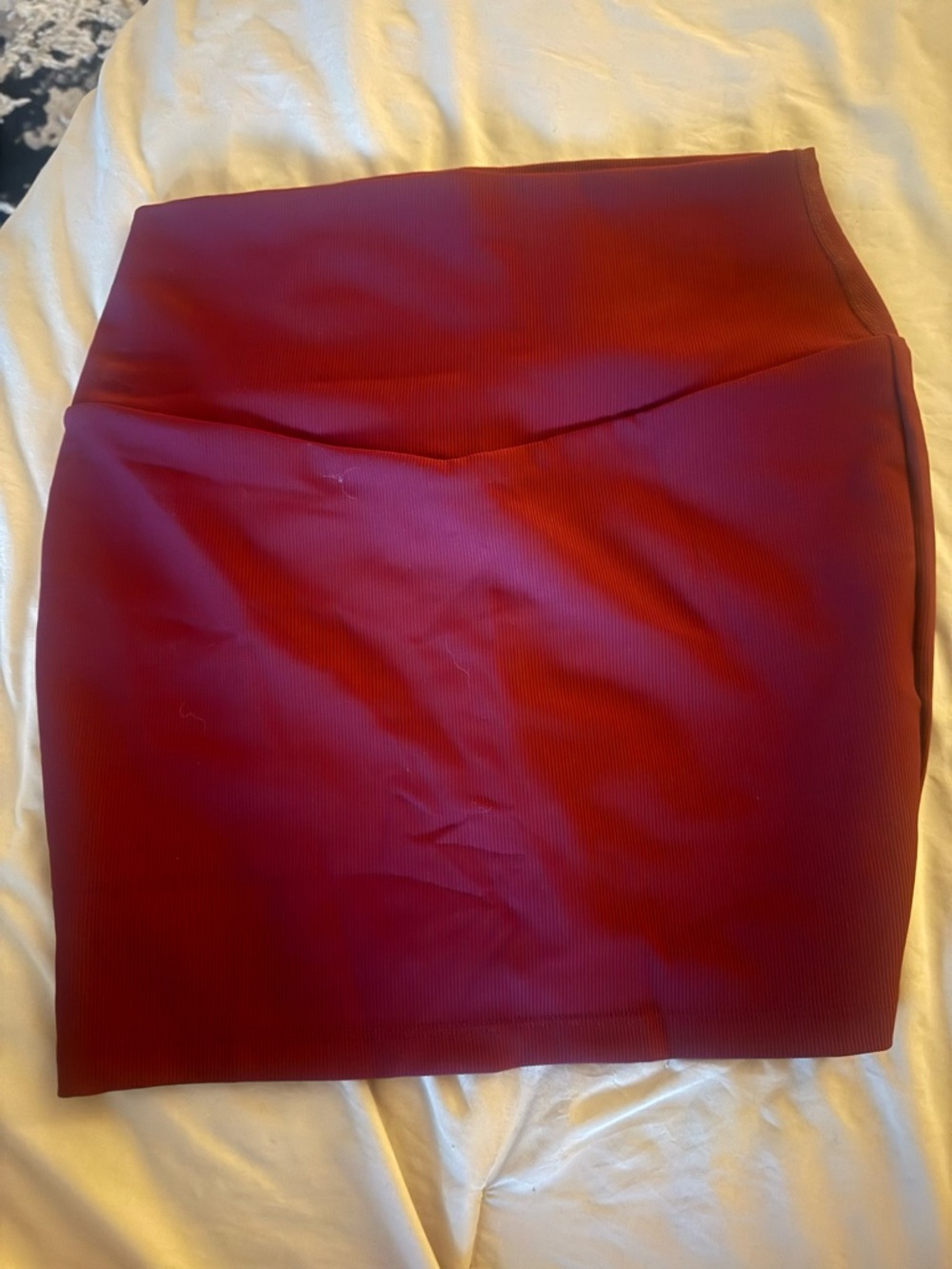 Women's High-Waist Burgundy Pencil Skort